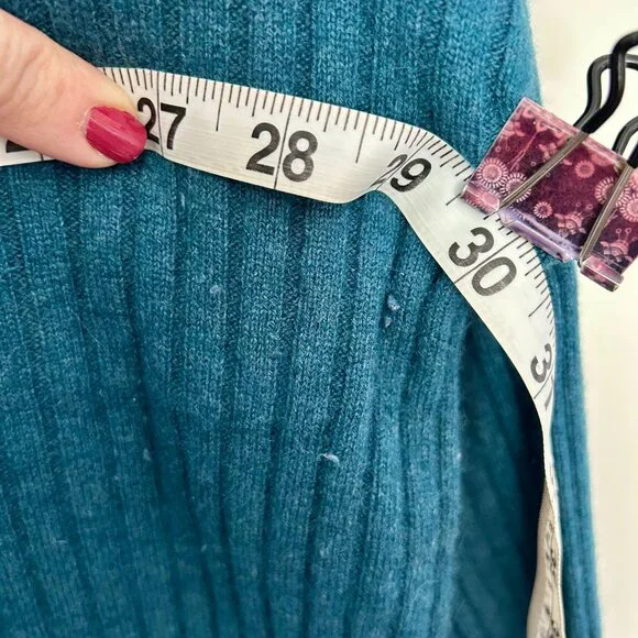 Eileen Fisher 100% Cashmere Long Open Front Cardigan in Teal Size 3X - Picture 5 of 10